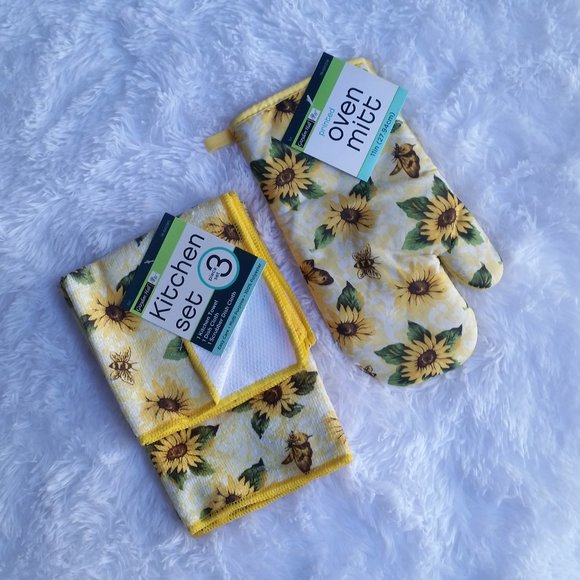 Summer Sunflower Bees Kitchen Set (4 pc) - Picture 1 of 7